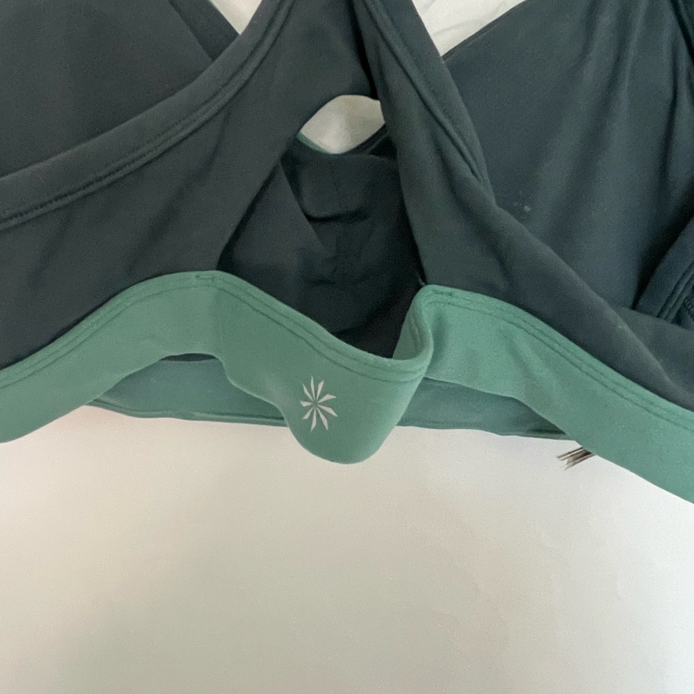 Athleta Green Criss-Cross Sports Bra - Picture 3 of 5